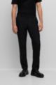 Slim-fit trousers in micro-pattern performance-stretch fabric, Black