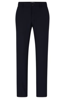 BOSS - Slim-fit trousers in micro-pattern performance-stretch fabric