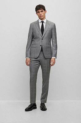 BOSS - Slim-fit suit in virgin wool with signature lining