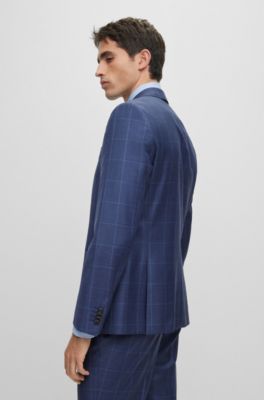 BOSS - Traje slim fit en lana virgen a cuadros