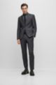 Slim-fit suit in a micro-pattern wool blend, Black