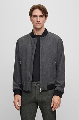Slim-fit jacket with two-way front zip