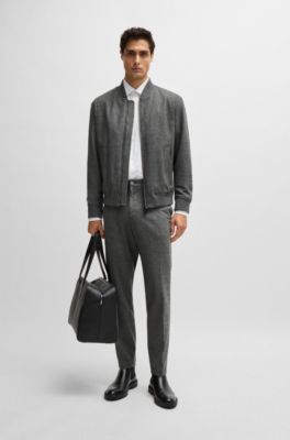 Slim-fit jacket with two-way front zip