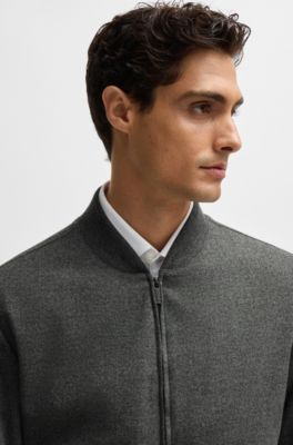 Slim-fit jacket with two-way front zip