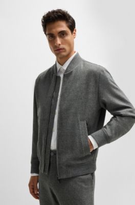 Slim-fit jacket with two-way front zip