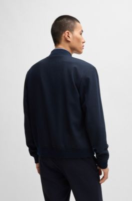 Chaqueta slim fit con cremallera bidireccional en la parte delantera, Azul oscuro