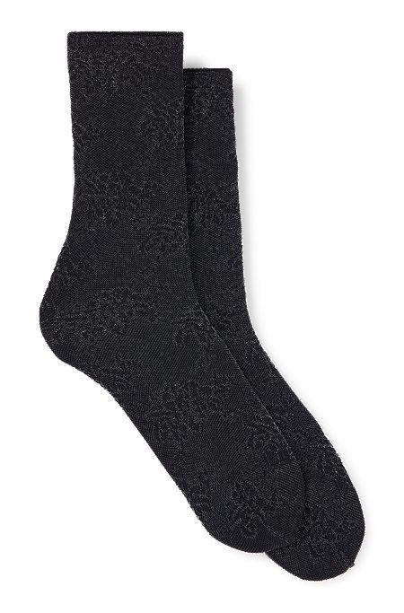 Two-pack of short socks in lace, Black