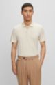 Regular-fit polo shirt in cotton and silk, White