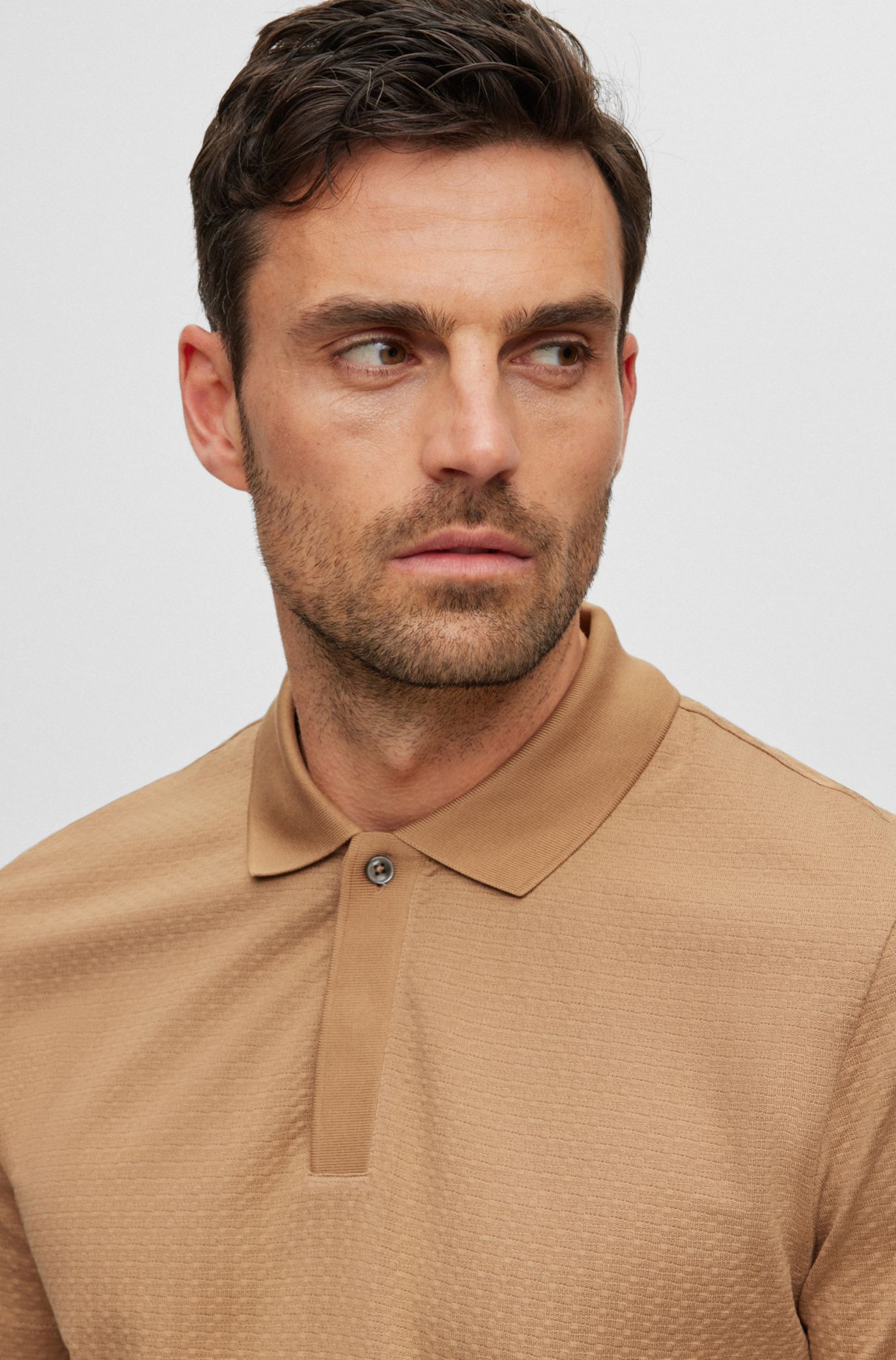 BOSS - Regular-fit polo shirt in cotton and silk