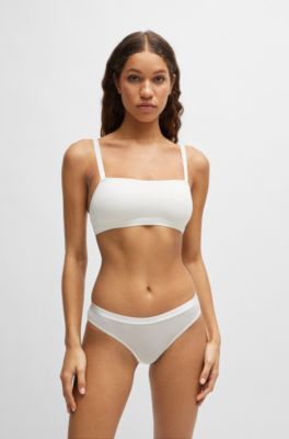 Logo-waistband briefs in stretch jersey, White