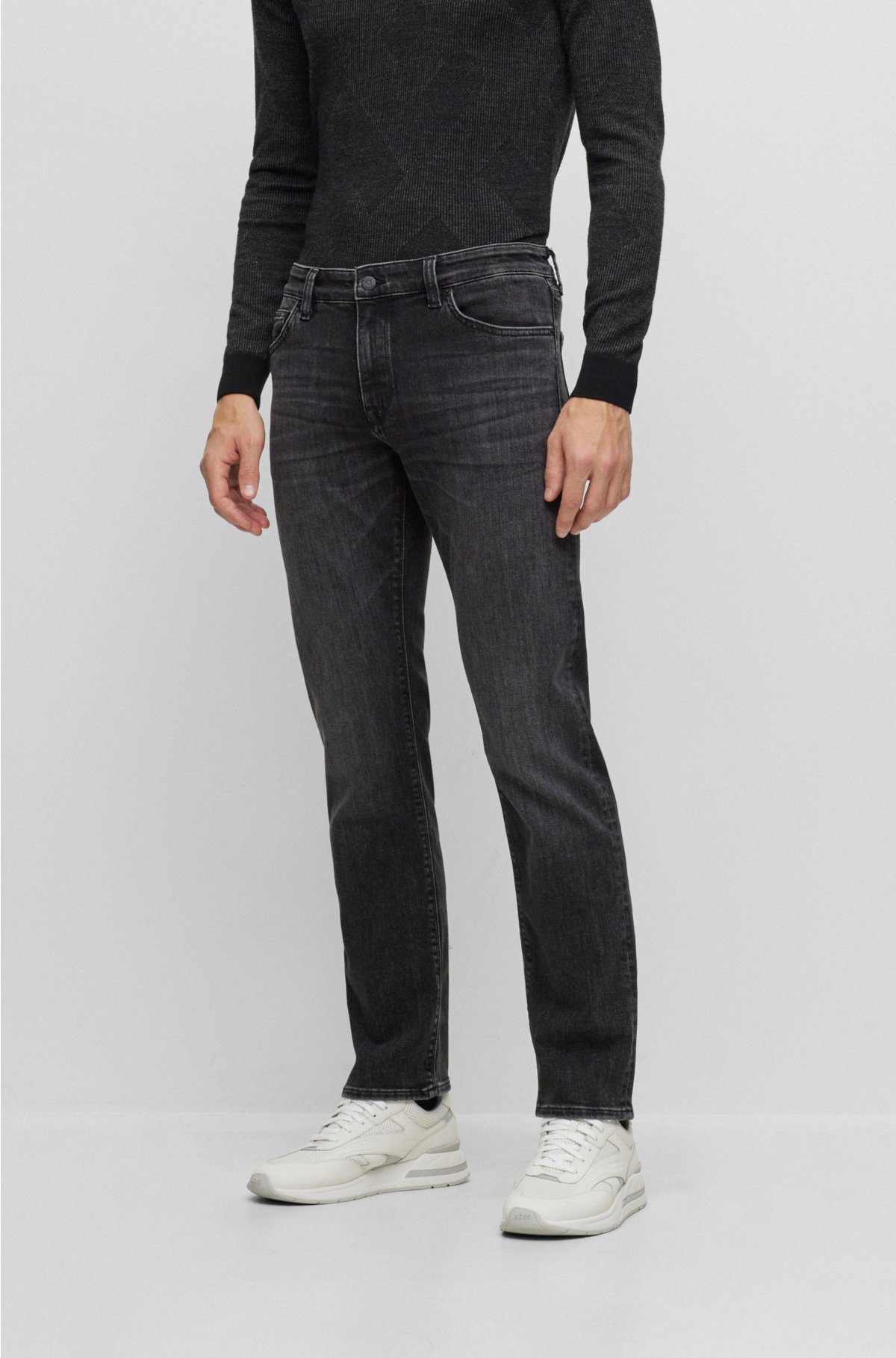 Regular-fit jeans in black Coolmax® denim, Black