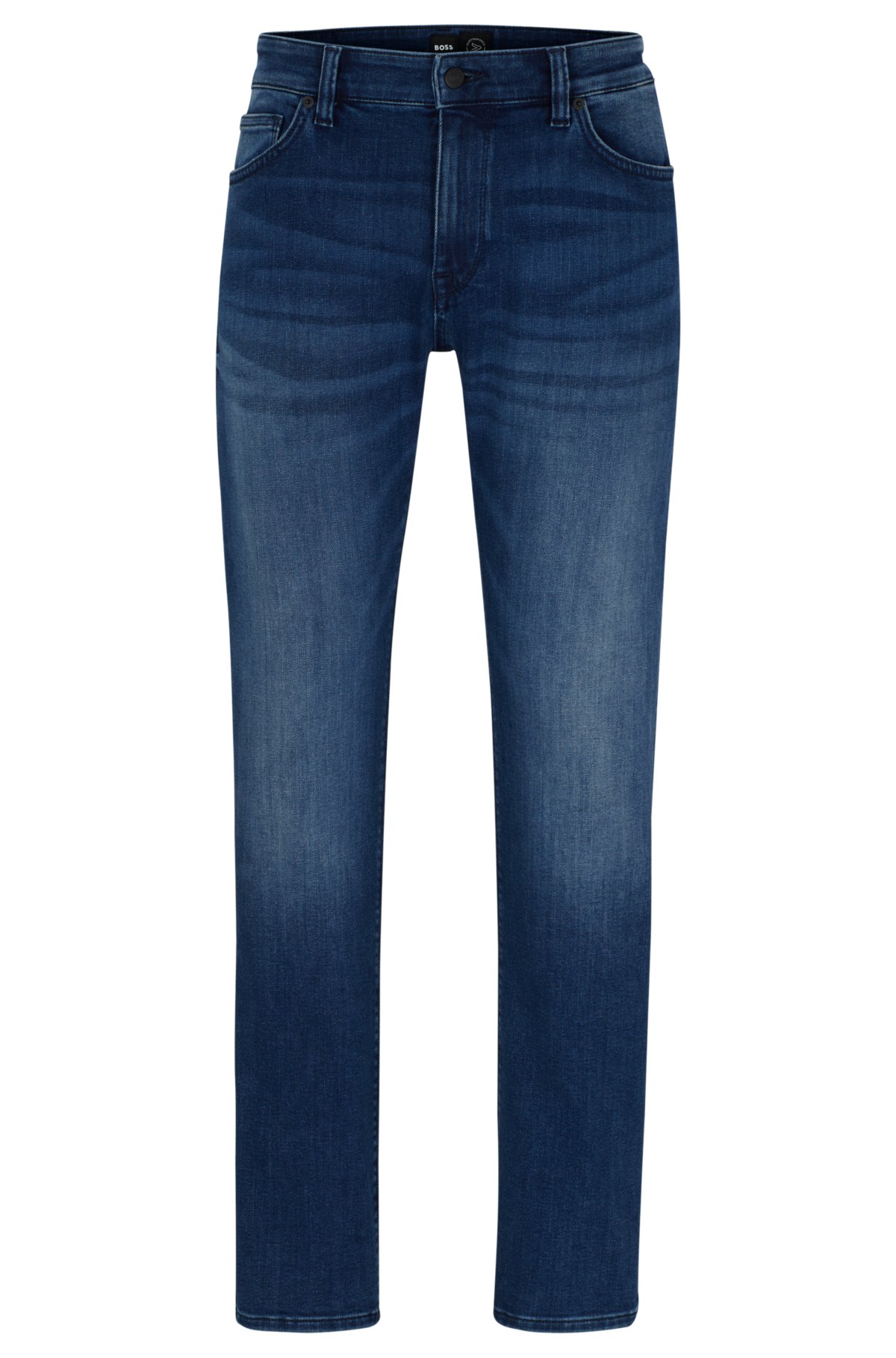 Regular-fit jeans in blue Coolmax® denim, Dark Blue