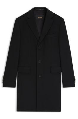 Cashmere coat in a slim fit, Black