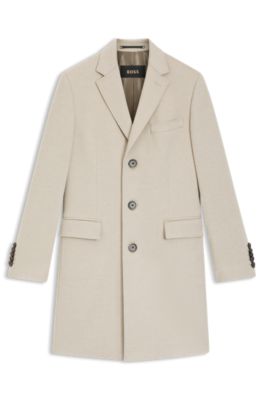 Cashmere coat in a slim fit, Light Beige