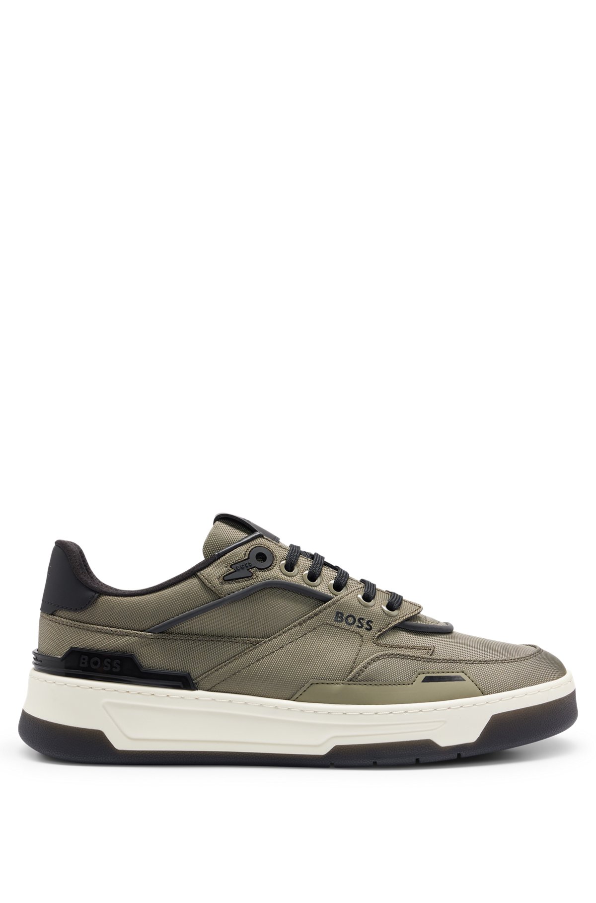 Low-top trainers with branded lightning bolt, Dark Green