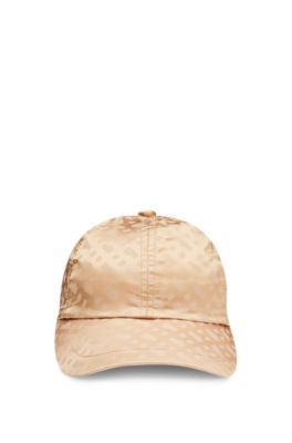Gorra repelente al agua con monograma de jacquard, Beige