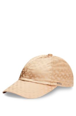 Gorra repelente al agua con monograma de jacquard, Beige