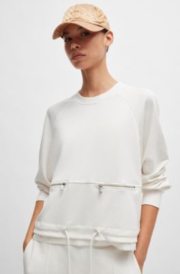 Gorra repelente al agua con monograma de jacquard, Beige