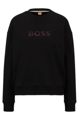 BOSS - Relaxed-fit cotton-blend sweatshirt with logo detail