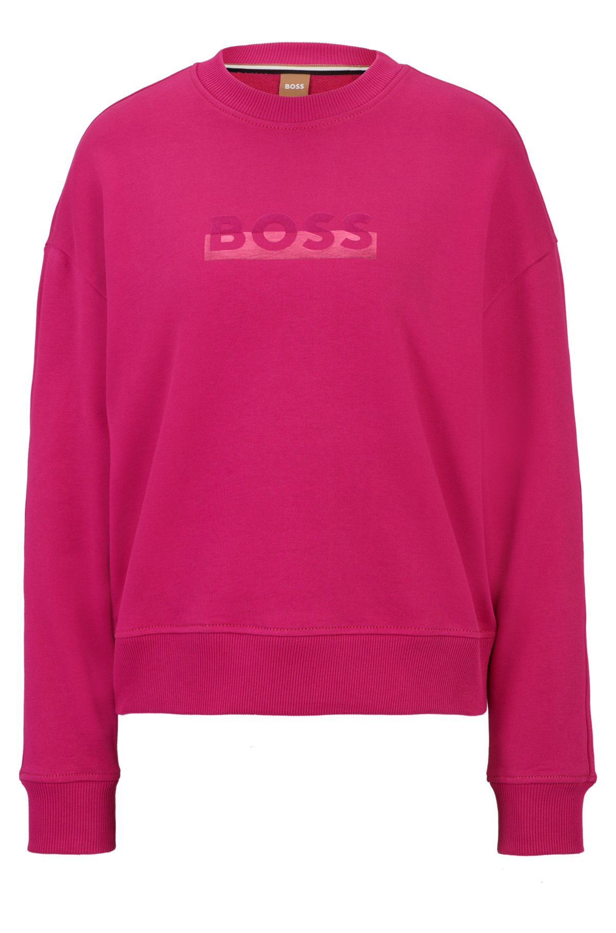 Relaxed-fit cotton-blend sweatshirt with logo detail, Pink