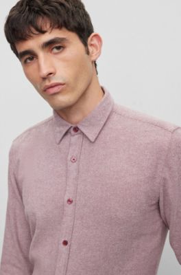 Slim-fit shirt in washed cotton twill