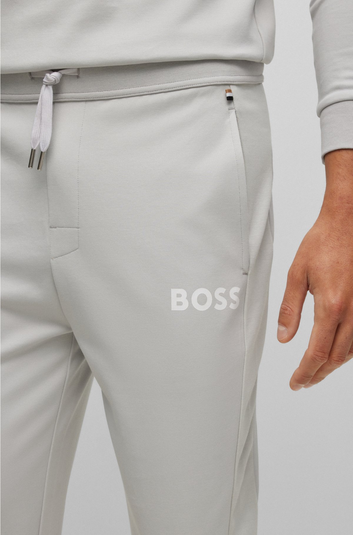 Sweatpants with embroidered logo, Light Grey