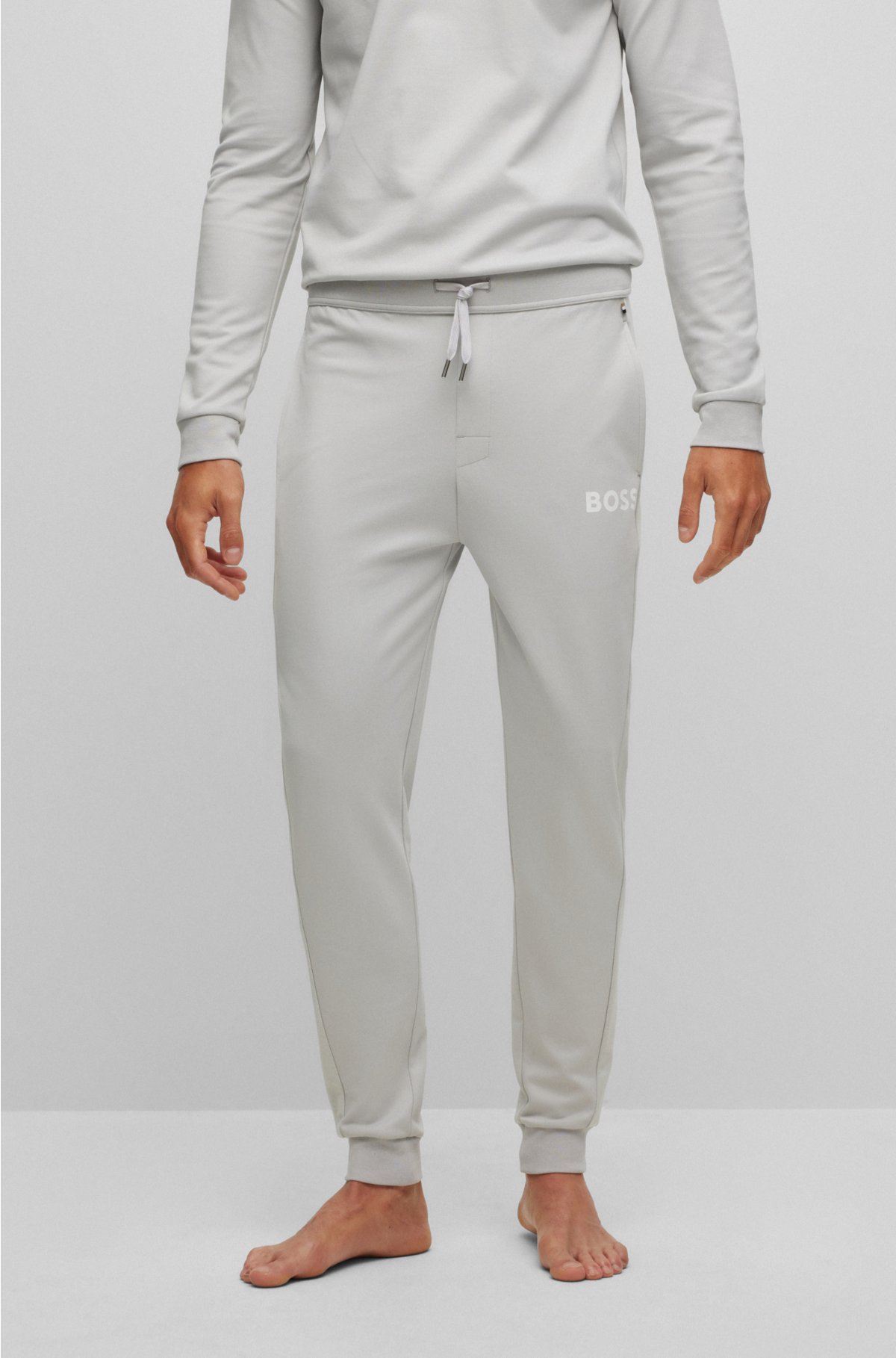 Sweatpants with embroidered logo, Light Grey
