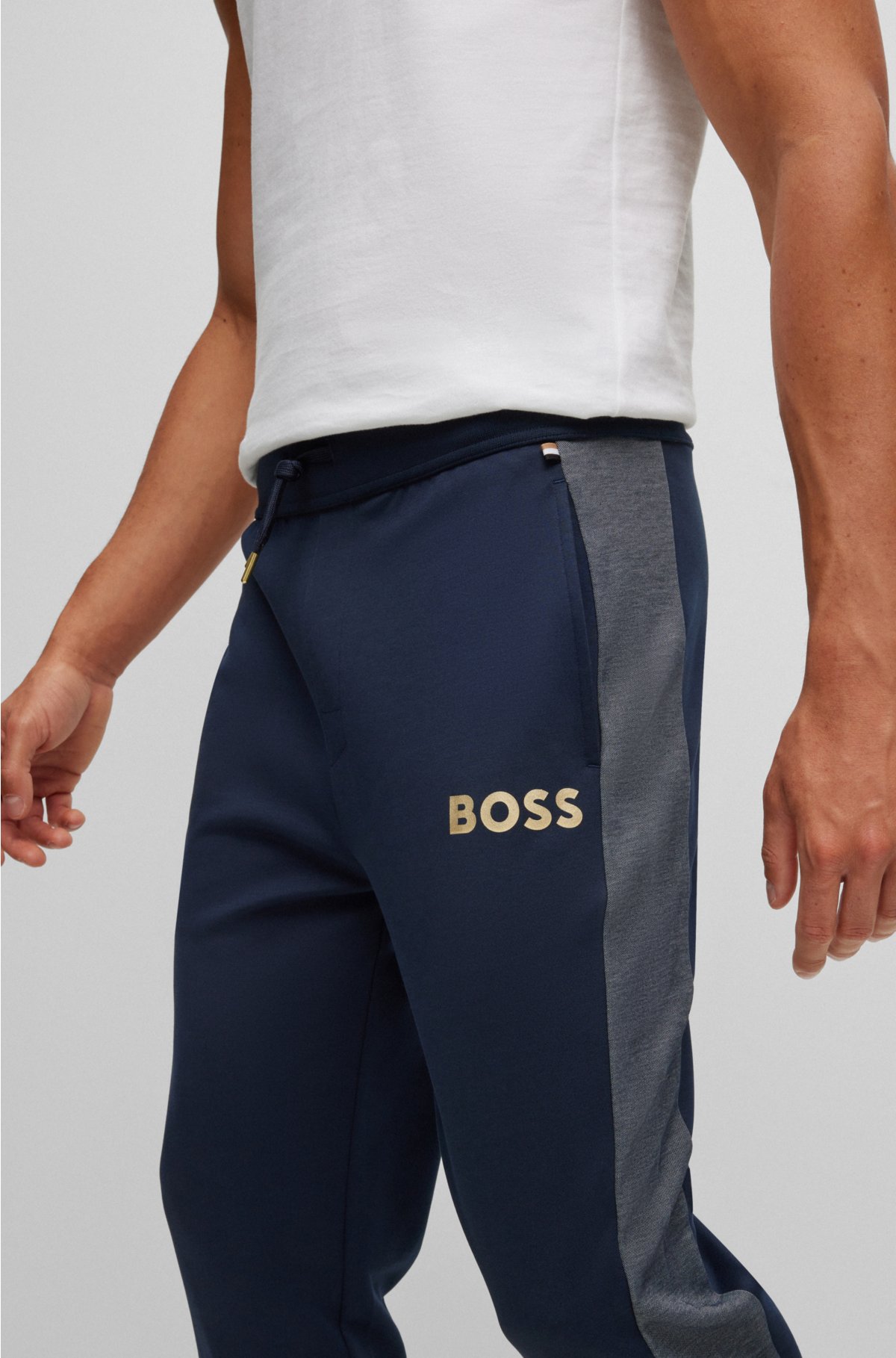 Sweatpants embroidered with logo - BOSS