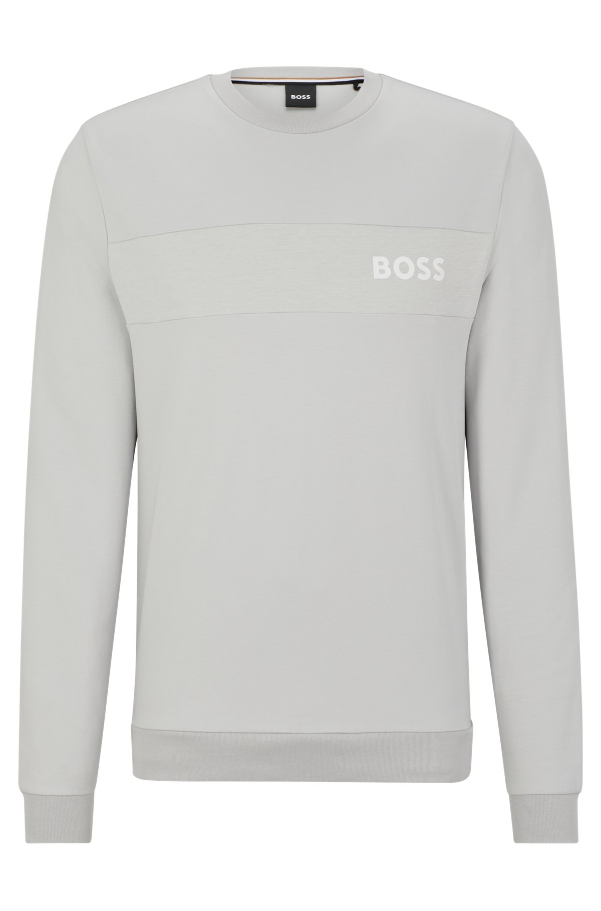 Cotton sweatshirt with embroidered logo, Light Grey