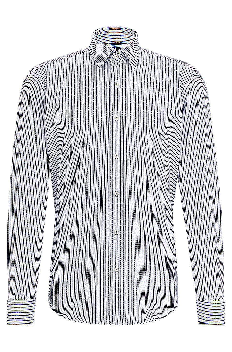 BOSS - Regular-fit shirt in striped material with Kent collar