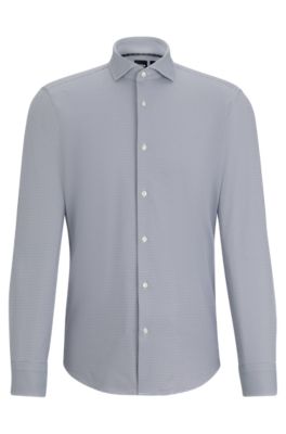 BOSS - Regular-fit shirt in structured performance-stretch material