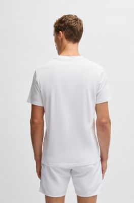 Camiseta regular fit de punto de algod&oacute;n con protecci&oacute;n solar UV 50+, Blanco
