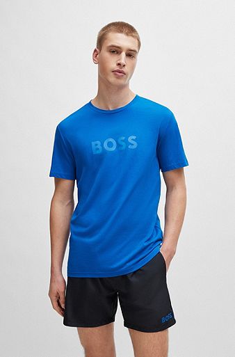 T-shirt with large logo, Blue