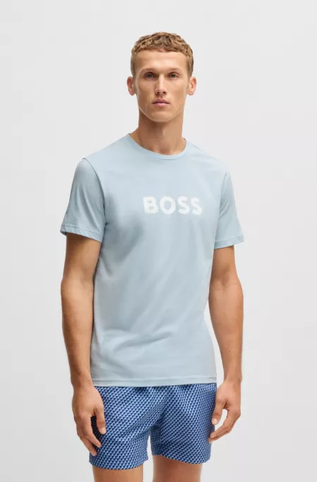 Cotton-jersey regular-fit T-shirt with SPF 50+ UV protection