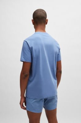 T-shirt Regular en jersey de coton avec protection anti-UV SPF&nbsp;50+, bleu clair