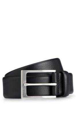 BOSS - Leather belt with silver-tone pin buckle