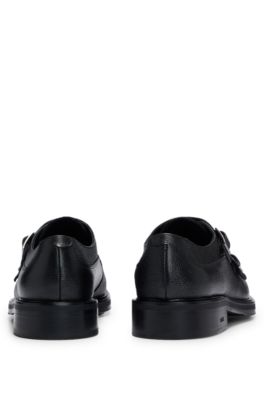 BOSS - Grained-leather monk shoes with double strap