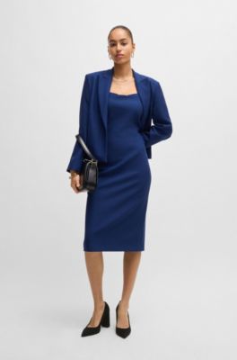 Suede pumps with 9cm block heel, Black