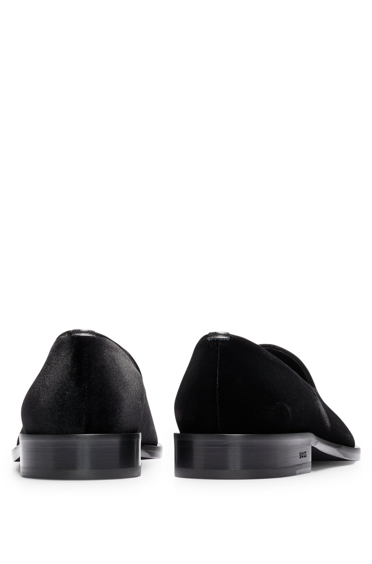 Italian-crafted loafers in velvet with padded insole, Black