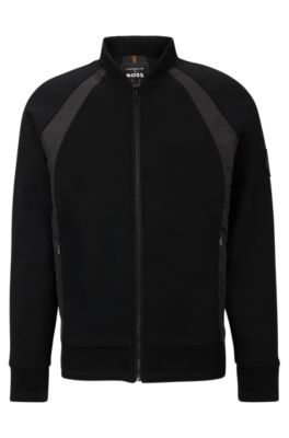 Shop Hugo Boss Porsche X Boss Cotton-blend Sweatshirt With Logo Patch In Black