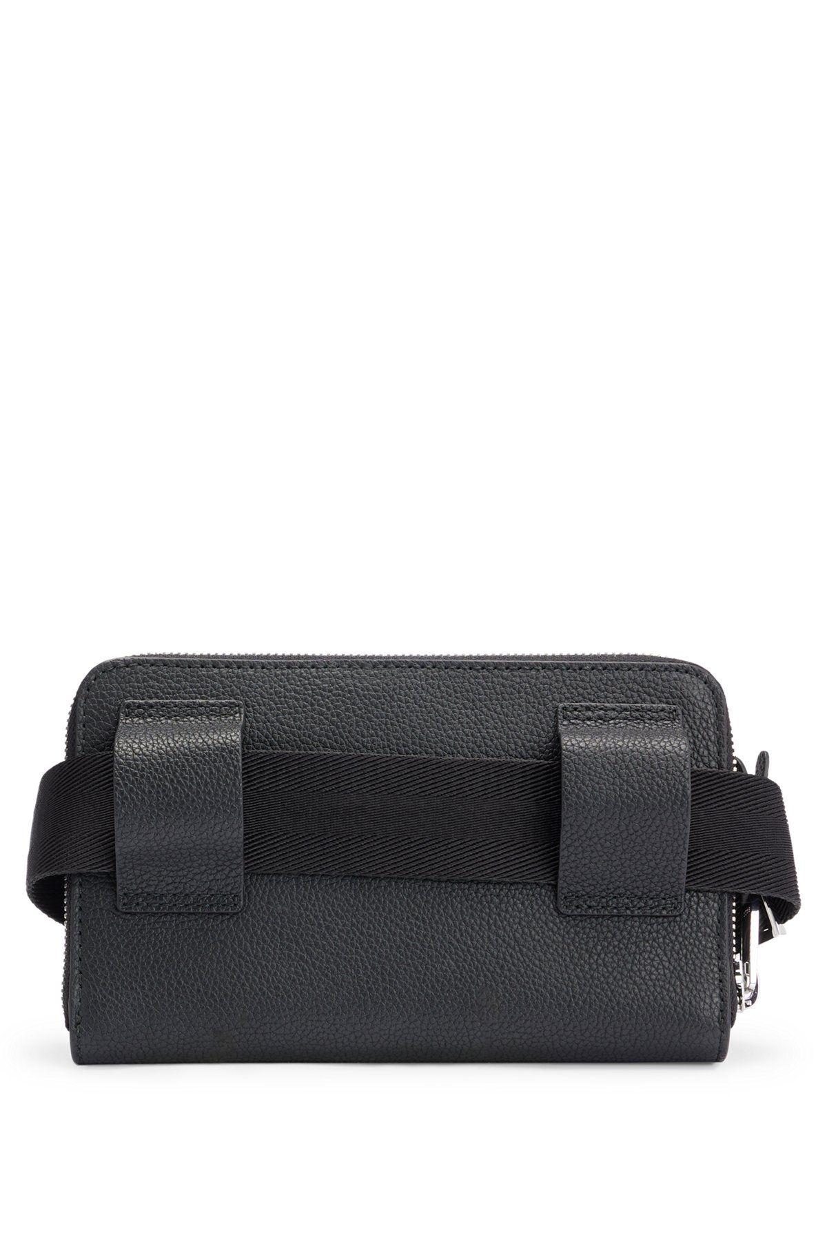 BOSS - Crossbody bag in grained leather with logo lettering