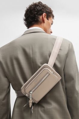 小物 BOSS BOSS - Crossbody bag in grained leather with logo lettering