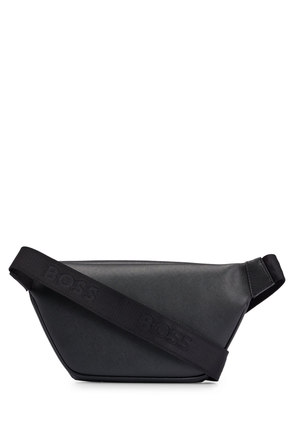 Structured belt bag with monogram-pattern detail