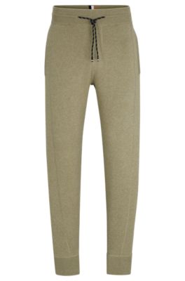 Hugo Boss Regular-fit Tracksuit Bottoms In Virgin Wool In Light Green
