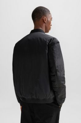 Relaxed-fit jacket in mixed water-repellent materials, Black