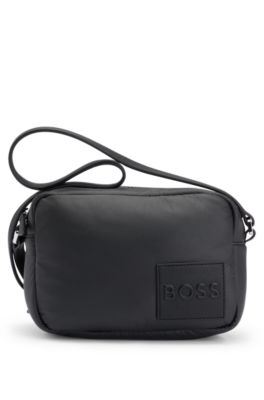 Padded Nylon Crossbody Bag with Logo Patch