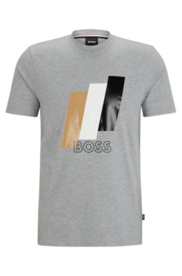 BOSS - Cotton-jersey T-shirt with logo artwork