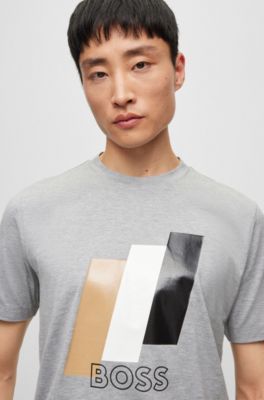 BOSS Cottonjersey Tshirt with logo artwork