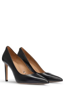 BOSS - High-heeled pumps in leather with pointed toe - Black