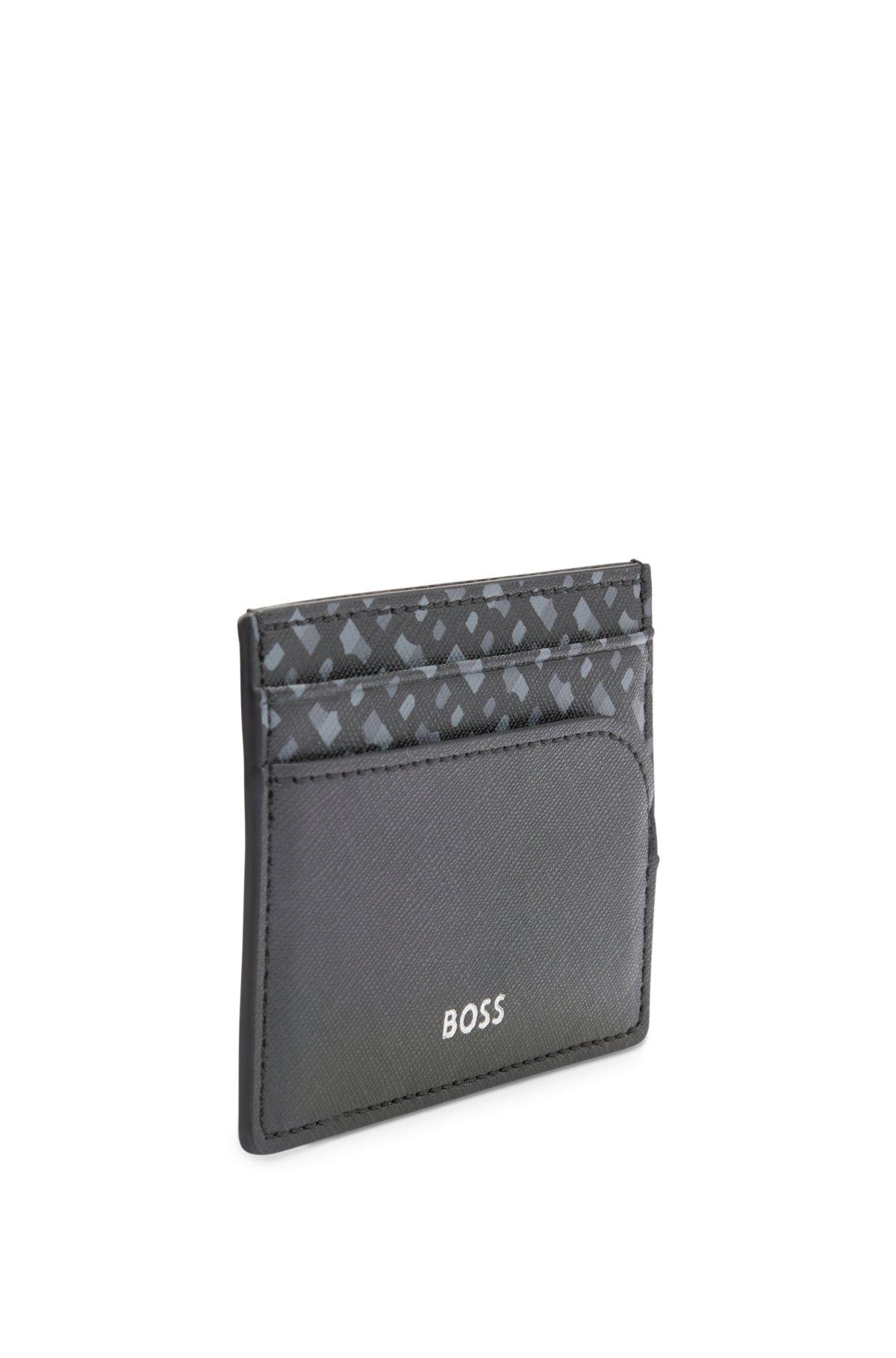 BOSS Monogrammed Money-Clip Card Holder Wallet For Men (Black, OS)